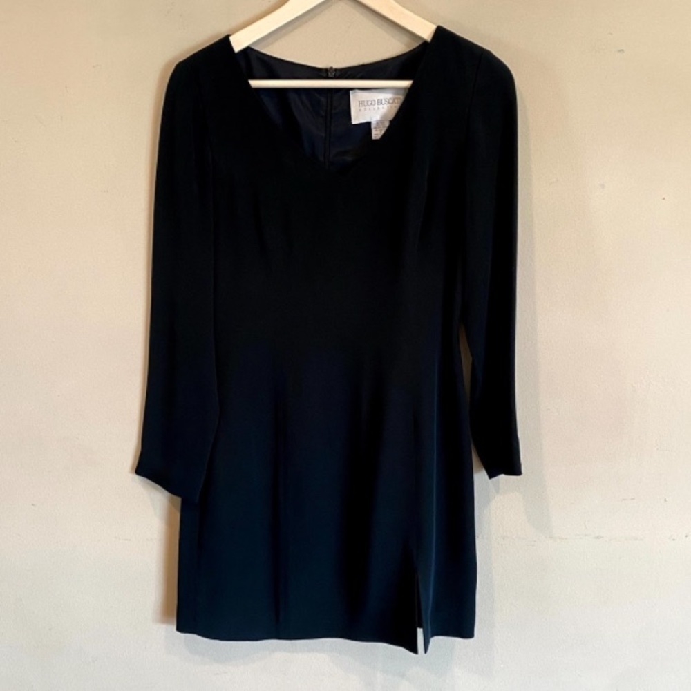 Hugo Buscati Collection Vintage Black Silk Dress